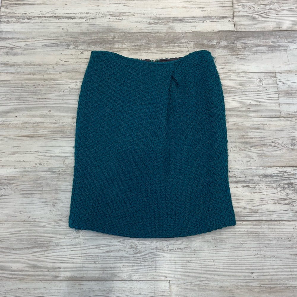 Textured Nubby Wool Mini Skirt
